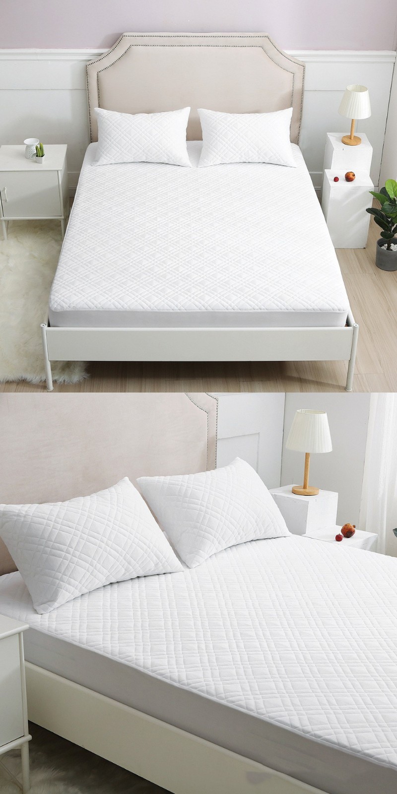 Ultra Soft antimicrobial waterproof bed cover This Ultra Soft waterproof mattress topper is made of antibacterial and anti-mite fabric, which is highly effective against many kinds of bacteria and mites. TPU breathable and waterproof membrane, the polymer structure locks sewage, urine, sweat, etc.